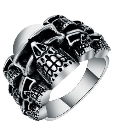 Aotiwe Rings for Men Unusual Men's Rings Large Skull Silver Gifts for Men 62 (19.7)