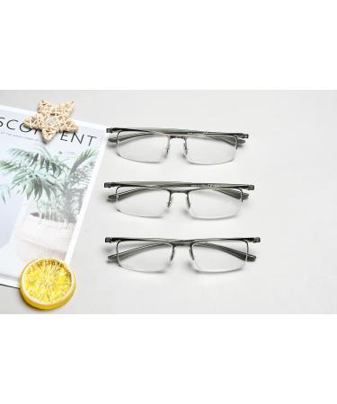 Eyekepper 3 Pack Lightweight Half Frame Stylish Reading Glasses for Men & Women - Silver +0.75 | International Shipping Available - Buy Online on GoSupps.com