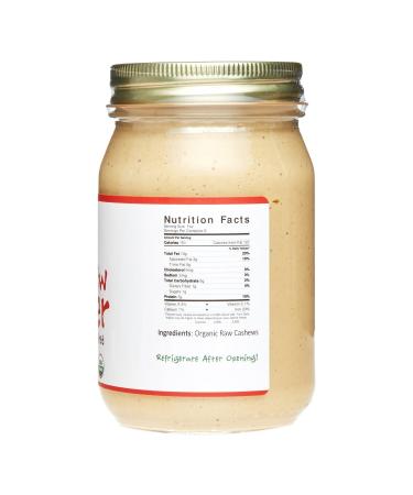Jiva Organics Raw Cashew Butter Creamy - Unsalted 16 oz | Healthy Vegan Spread - Buy Online on GoSupps.com