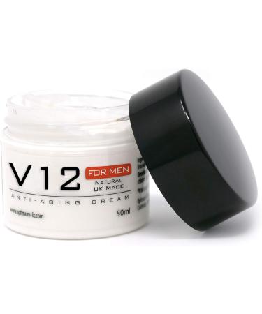 V12 Men's Anti-Aging Cream UK Made With Natural and Organic Ingredients - Paraben and Cruelty FREE - 50ml - Buy Online on GoSupps.com