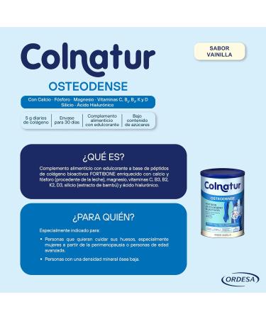  Colnatur Colnatur Osteodense Vanilla | 255 g | Collagen with magnesium hyaluronic acid and vitamin C for bones and joints in powder form - Buy Online on GoSupps.com