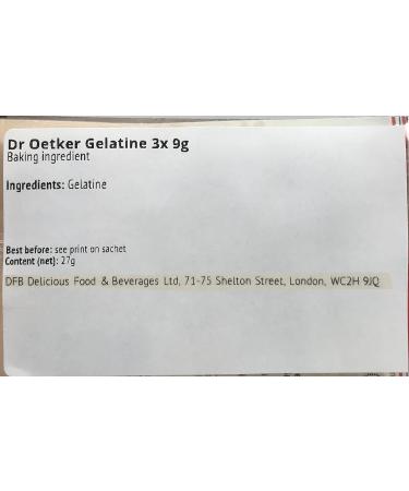 Dr Oetker White Gelatine Powder 3x9g Pack - Premium Quality for Perfect Cooking Results - Buy Online on GoSupps.com