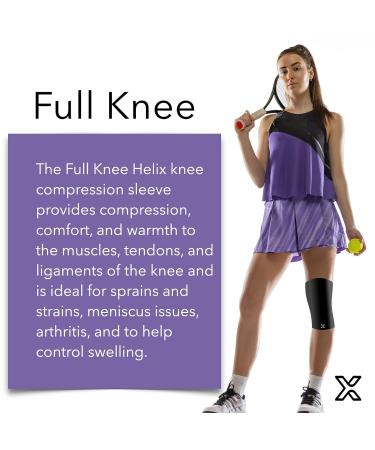 Body Helix Full Knee Compression Sleeve for Pain Relief - Arthritis, Meniscus, Swelling, ACL, Sprains - HSA FSA Approved - Black, Medium (12-17 Knee Circumference) - Buy Online on GoSupps.com