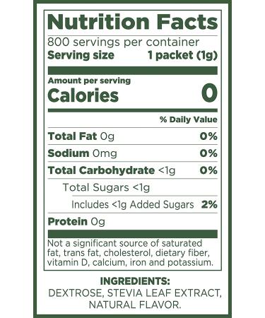 Pure Via Stevia Sweetener 28.2oz - 800 Packets, 800 Count (1 Pack) | All-Natural Sugar Substitute - Buy Online on GoSupps.com