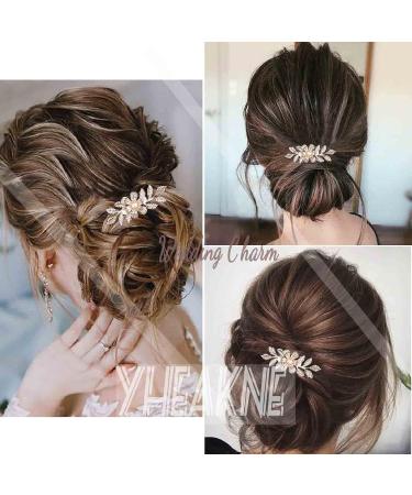 Yheakne Boho Flower Pearl Hair Comb Gold Pearl Wedding Hair Comb Barrette Metal Leaf Comb Headpieces Decorative Headwear Branch Leaf Hair Piece Wedding Hair Accessories for Women and Girls Gifts - Buy Online on GoSupps.com