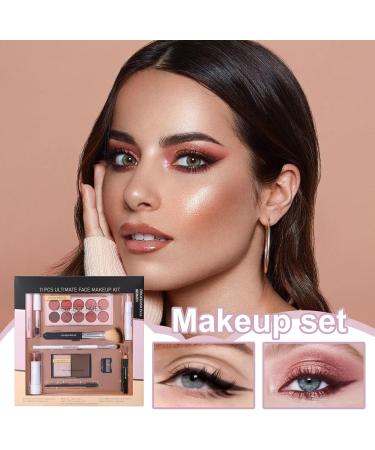 Makeup Starter for Women - Beauty Gift Kit Complete Face Cosmetics Collection 11pcs with Mascara Concealer | Eyeshadow Lipstick Girls Teens Christmas Birthday - Buy Online on GoSupps.com