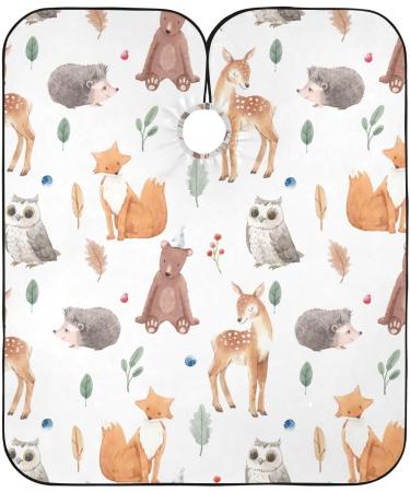 Waterproof Barber Cape - Cute Deer Owl Fox Bear & Cheetah Haircut Bib for Men & Women - Unisex Hair Cutting Cape - Buy Online on GoSupps.com