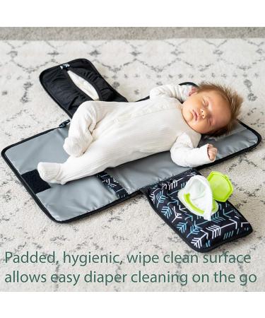 Portable Diaper Pad - Washable & Foldable Baby Changing Pad for On-the-Go - Comfortable Green Arrow Pattern - Buy Online on GoSupps.com