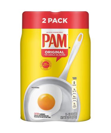 Pam Original No-Stick Cooking Spray 100% natural Canola Oil (2 pack - 12oz each can)
