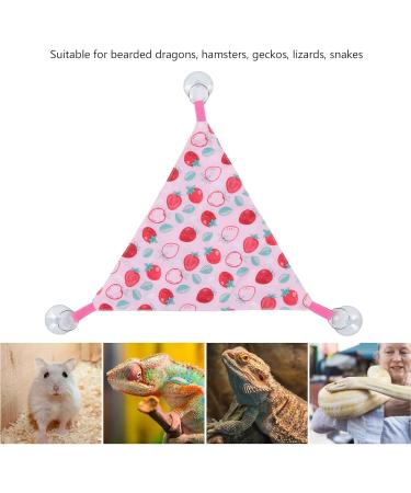 Alvinlite Reptile Hammock 2-Pack - Pink Strawberry Pattern Lizard & Bearded Dragon Climbing Accessories (33x33x46cm) - Buy Online on GoSupps.com