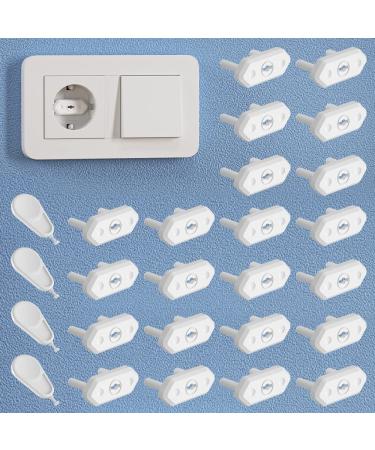 Safelon 22 + 4 pieces Italian and European socket covers baby electrical safety plugs socket covers for child -safe (22 + 4 pieces white) - Buy Online on GoSupps.com