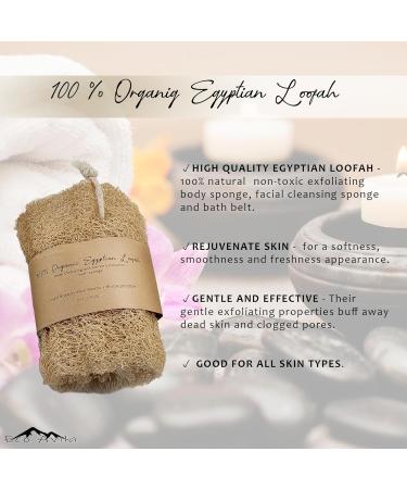 Buy Superior Egyptian Loofah Body Sponge & Bath Belt | 100% Organic Exfoliating Facial Loofah - Hypoallergenic for Men & Women - Buy Online on GoSupps.com