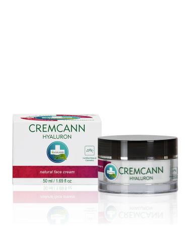 CREMCANN HYALURON All-Natural Face Cream with Organic Hemp and Non-Animal Hyaluronic Acid - Intensive Hydrating - Anti-Aging - Face and Neck Moisturizer Cream