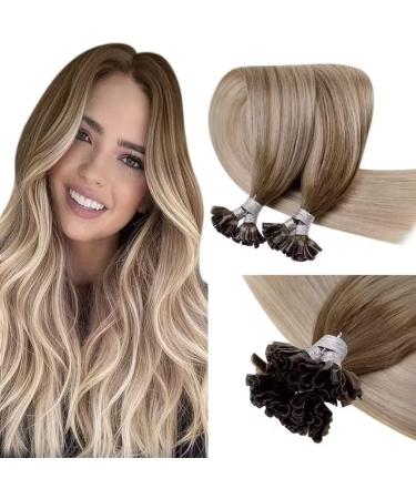 LAAVOO BONDING Extension Real Hair Ombre Blond Blonde Hair Extensions With Keratin Bondings Light Brown Ombre Ashblond Platinblond Extensions Real Hair Keratin Bondings 50g 1g/S #8/18 35cm 35 cm 1-34 U Tip #8/18/60 - Buy Online on GoSupps.com