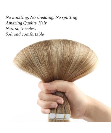 Shop Beautiful Blonde Balayage Tape-In Hair Extensions | #B8-18-60 - 45cm 50g - Invisible Hair Solutions - Buy Online on GoSupps.com
