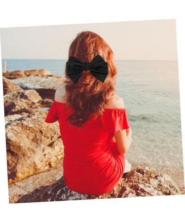 FRCOLOR Bow Hairpin Bride Hair Bow Elegant Hair Bow Bridal Headpieces for Wedding Back Hair Bow Holiday Hair Pins French Hair Clips Hair Bow Clips Baby Bow Tie Items Fabric (cotton) 24x14cm Black - Buy Online on GoSupps.com