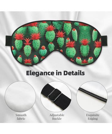Many Small Cactus Art Print Unisex Eye Mask | Soft Comfortable & Light-Blocking | Perfect for Sleep - Buy Online on GoSupps.com