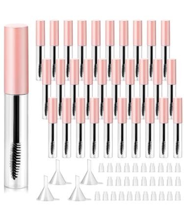30 Pieces 10 ml Empty Mascara Tubes Eyelash Wand Refillable Clear Bottles Cream Container with 4 Pieces Transparent Funnels Transferring Castor Oil for DIY Cosmetics (Pink) - Buy Online on GoSupps.com