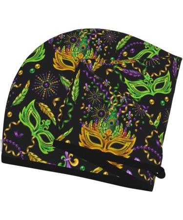 Hair Towel Wrap | Quick-Drying Turban with Button for Effortless Hair Care | Carnival Mardi Gras3 Design - Buy Online on GoSupps.com