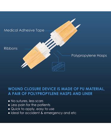Wound Closure Strip 6 pcs - Sterile First Aid Kit Zip & Stitch Suture-Free Flexible Fabric Bandages for Skin Injury - Buy Online on GoSupps.com