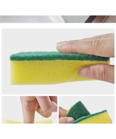 Kitchen dishwashing Cleaning Block high-Density Large Double-Sided Sponge Brush Pot and Bowl Water Absorption Sponge Block Cleaning Cloth Yellow - Buy Online on GoSupps.com