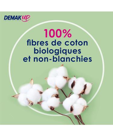 Demakup Organic Cotton Pads - 100% Natural GOTS Certified Non-Bleached - Gentle Face & Eye Makeup Remover - Buy Online on GoSupps.com