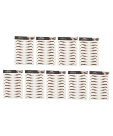 Beavorty 18 Sheets Waterproof Eyebrow Stickers Eyebrow Stickers Waterproof Brown Temporary Brow Tattoos 3d
