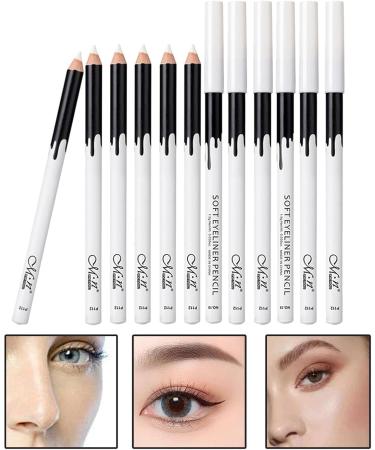 OIIBWQ Bundle of 2 Sets Waterproof Eye Makeup Pencils in White 12pcs - Buy Online on GoSupps.com