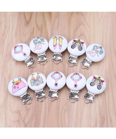 Vivitoch Wooden Pacifier Clip - 5 Pack Stylish Patterns Safe & Durable for Baby | International Shipping - Buy Online on GoSupps.com