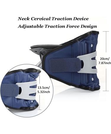 Jlasdr Adjustable Inflatable Neck Support | Cervical Neck Pain Relief & Spine Alignment - Blue - Buy Online on GoSupps.com