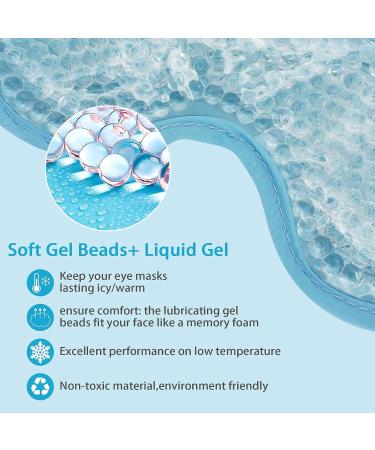 FineMusez Gel Eye Mask - Reusable Hot Cold Therapy for Puffy Eyes, Dark Circles & Headaches - Stress Relief Cooling Eye Mask - 2PCS (Blue) - Buy Online on GoSupps.com
