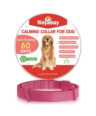 Woyamay calm collar for dogs |Adjustable luminous assembly lord calming collar dog with fear stress |Natural dog collar with pheromones for dogs of all sizes (hot pink) red-1 piece