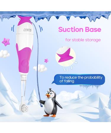 SEAGO Toddler Electric Toothbrush for Ages 0-3 | Smart Timer Suction Base & 4 Brushheads - Purple-C - Buy Online on GoSupps.com