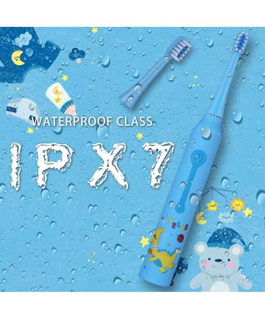 7AM2M Kids Electric Toothbrush with 4 Brush Heads | 3 Modes, IPX7 Waterproof, Smart Timer | Ages 3+ (Blue) - Buy Online on GoSupps.com