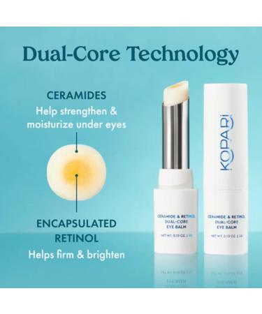 Kopari Ceramide & Retinol Dual-Core Eye Balm Targets Fine Lines Texture & Puffiness with Encapsulated Retinol Ceramides & Squalane Hydrating Brightening Anti-Aging Under Eye Treatment - Buy Online on GoSupps.com