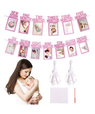 Rose Gold 1st Birthday Decorations for Girls | First Birthday Photo Gallery & Monthly Milestones (4x6 inch) - Buy Online on GoSupps.com