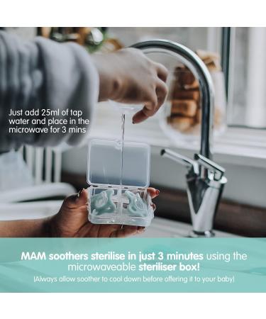 MAM Start Pure Schnuller 0-2 Months - Eco-Friendly Baby Pacifier Set (2) | Skinsoft Silicone & Case | Cream/Green - Buy Online on GoSupps.com
