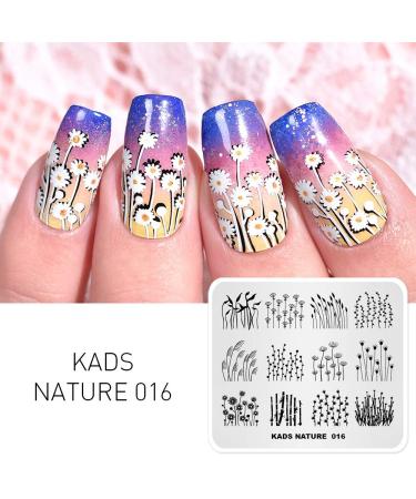 KADS Nail Stamping Plate Dandelion Grass Nature Design for DIY Nail Art (NA016) - Buy Online on GoSupps.com