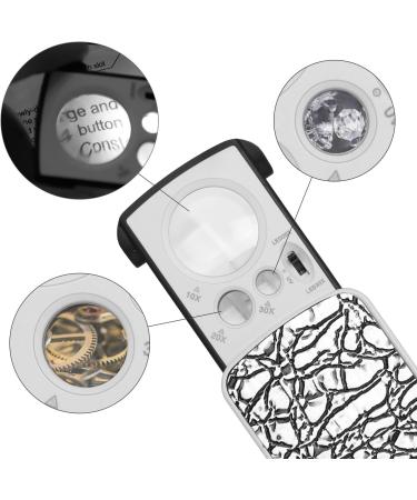 JARLINK 2 Pack LED Slide-Out Jewelers Loupe - 10X 20X 30X Illuminated Multi-Power Eye Loop Magnifier with UV Black Light - Ideal for Gems, Jewelry, Coins, Stamps - White & Black (2 Pack) - Buy Online on GoSupps.com