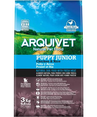ARQUIVET Puppy Junior - Puppy food - Chicken and rice 3 kg - dog food - dry dog food - Buy Online on GoSupps.com