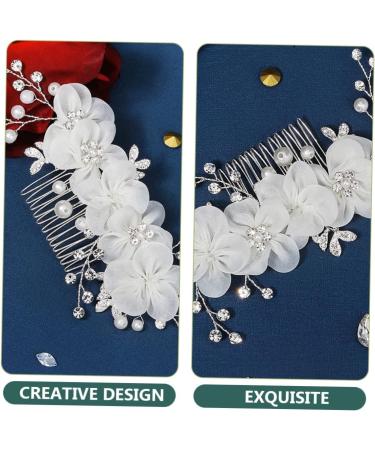 Ipetboom Bride Hair Comb Flower Side Hair Comb Tocados Para El Hair Styling Accessories Diamond Hair Comb Handmade Hair Comb Girl Hair Accessories Wig Headgear Bride Rhinestones - Buy Online on GoSupps.com