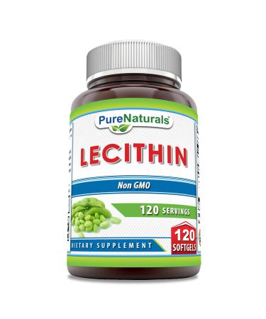 Pure Naturals Lecithin 1200 mg Softgels Supplement | High Potency | Non-GMO | Gluten Free (120 Count)