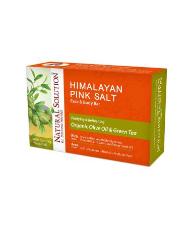 Himalayan Pink Salt Body Soap, Moisturizing and Hydrating with Olive Oil & Green Tea, Soap Bar - 1 Piece Olive Oil & Green Tea Soap Bar (1-Pack)