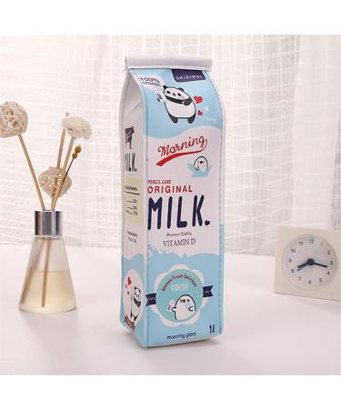 SWIDDUK Modern Creative Milk Carton Pencil Case | Blue Pen Pouch & Makeup Bag - International Shipping Available - Buy Online on GoSupps.com