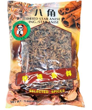 Happy Panda Whole Dried Star Anise Spice Pods - 16 Ounce (1 Pound)