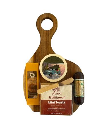 Christmas Gourmet Gift Basket: Holiday Cheese Board with Sausage, Cheese, Crackers - Festive Food Gift - Buy Online on GoSupps.com