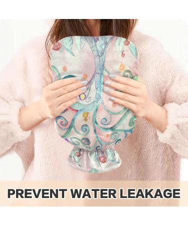 Naanle 2L Hot Water Bottle with Lid | Flower Tree of Life Design | Pain Relief & Warmth for Back Hands Feet & Neck Therapy - Buy Online on GoSupps.com