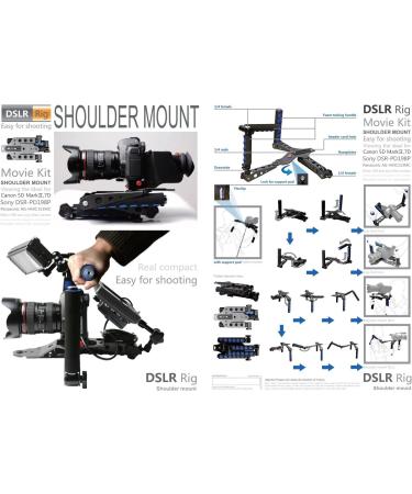 ePhotoinc RL01 DSLR Rig Movie Kit Shoulder Rig for Video Camcorder Camera DV DSLR - Professional Camera Mount for Cinematography - Buy Online on GoSupps.com
