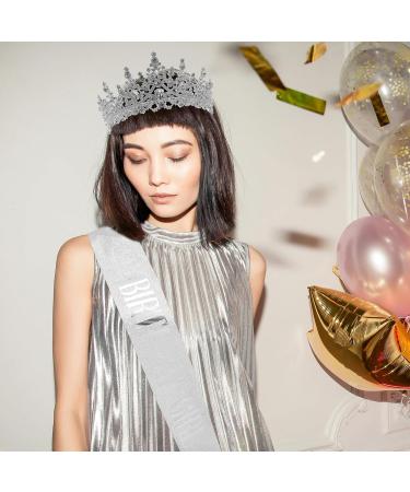 Luxshiny Birthday Crown and Sash Set Rhinestone Tiara Crown Glitter Sash Princess Tiara Queen Crown for Women Girls Birthday Prom Photoshoot Picture 1 - Buy Online on GoSupps.com