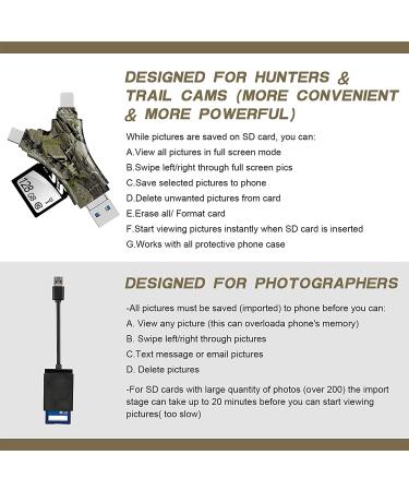 Trail Camera Viewer SD Card Reader - 4 in 1 Memory Card Reader for iPhone & iPad - View Hunting Game Camera Photos/Videos on Smartphone - Buy Online on GoSupps.com
